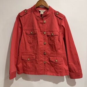 L.L. BEAN Salmon Utility Style Jacket Size MP